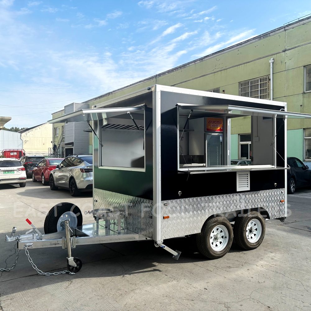 Square trailer with large service window